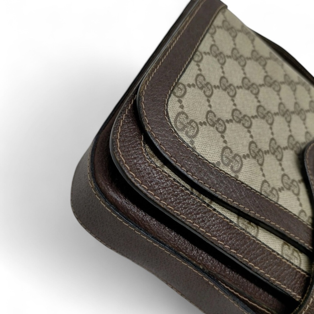 GUCCI Brown Monogram Shoulder Bag - Picture 7 of 10